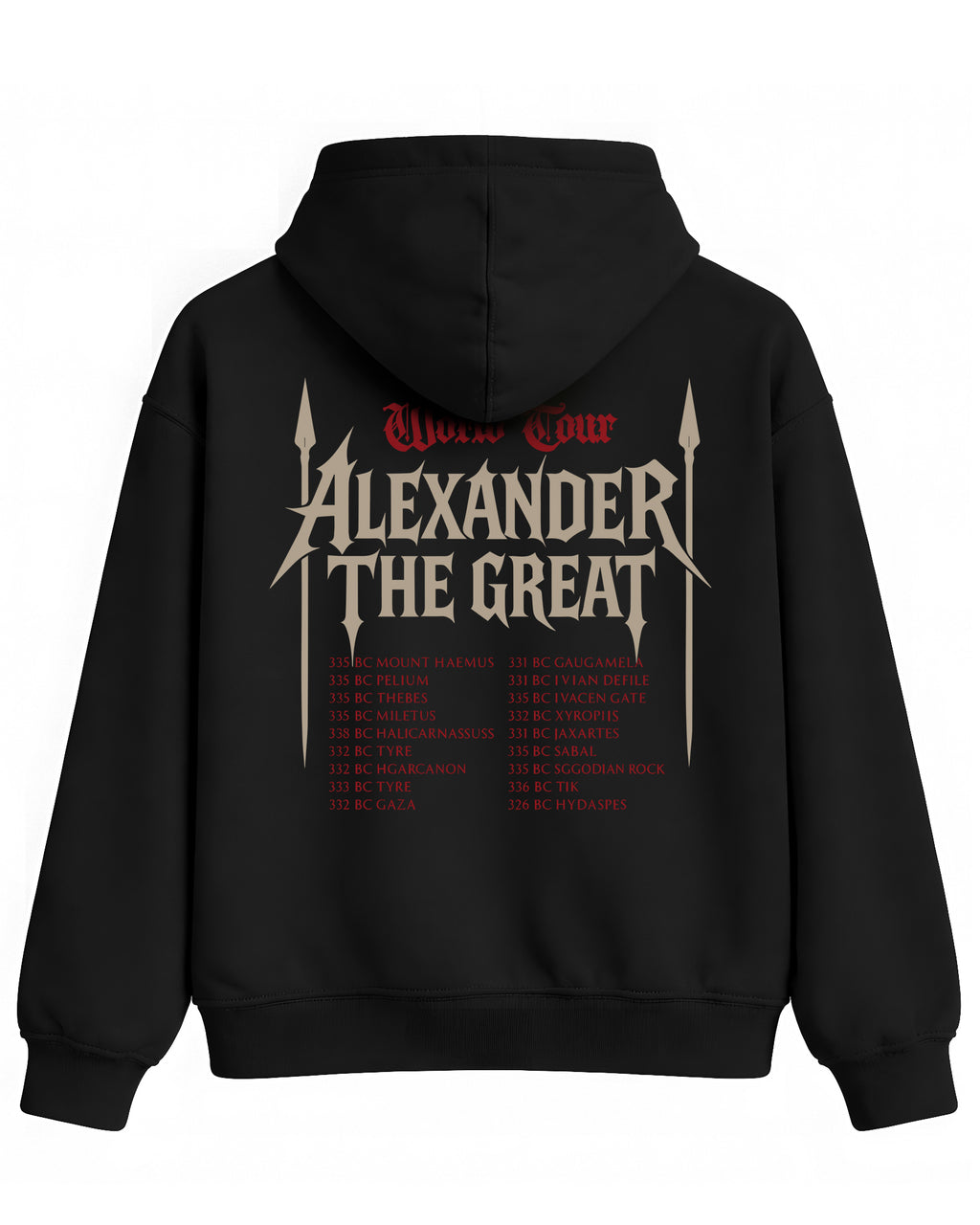 Alexander The Great Hoodie – World Tour Tasarım Sweatshirt | Antik Tarih Koleksiyon
