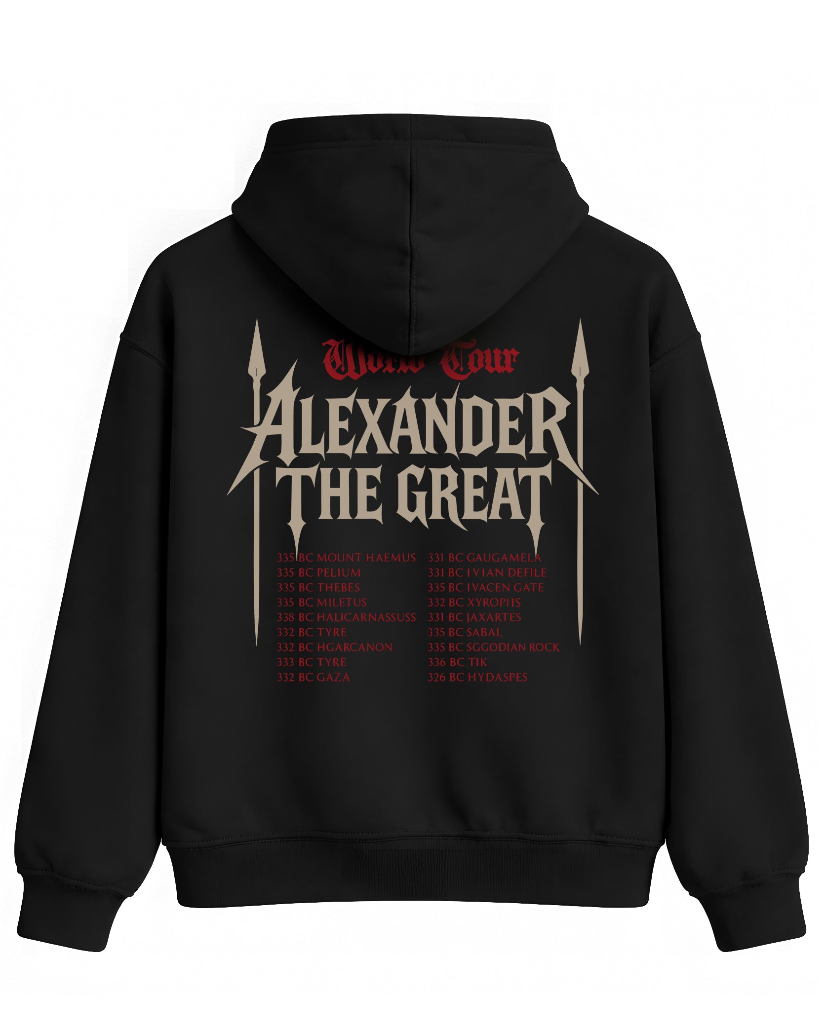 Alexander The Great Hoodie – World Tour Tasarım Sweatshirt | Antik Tarih Koleksiyon