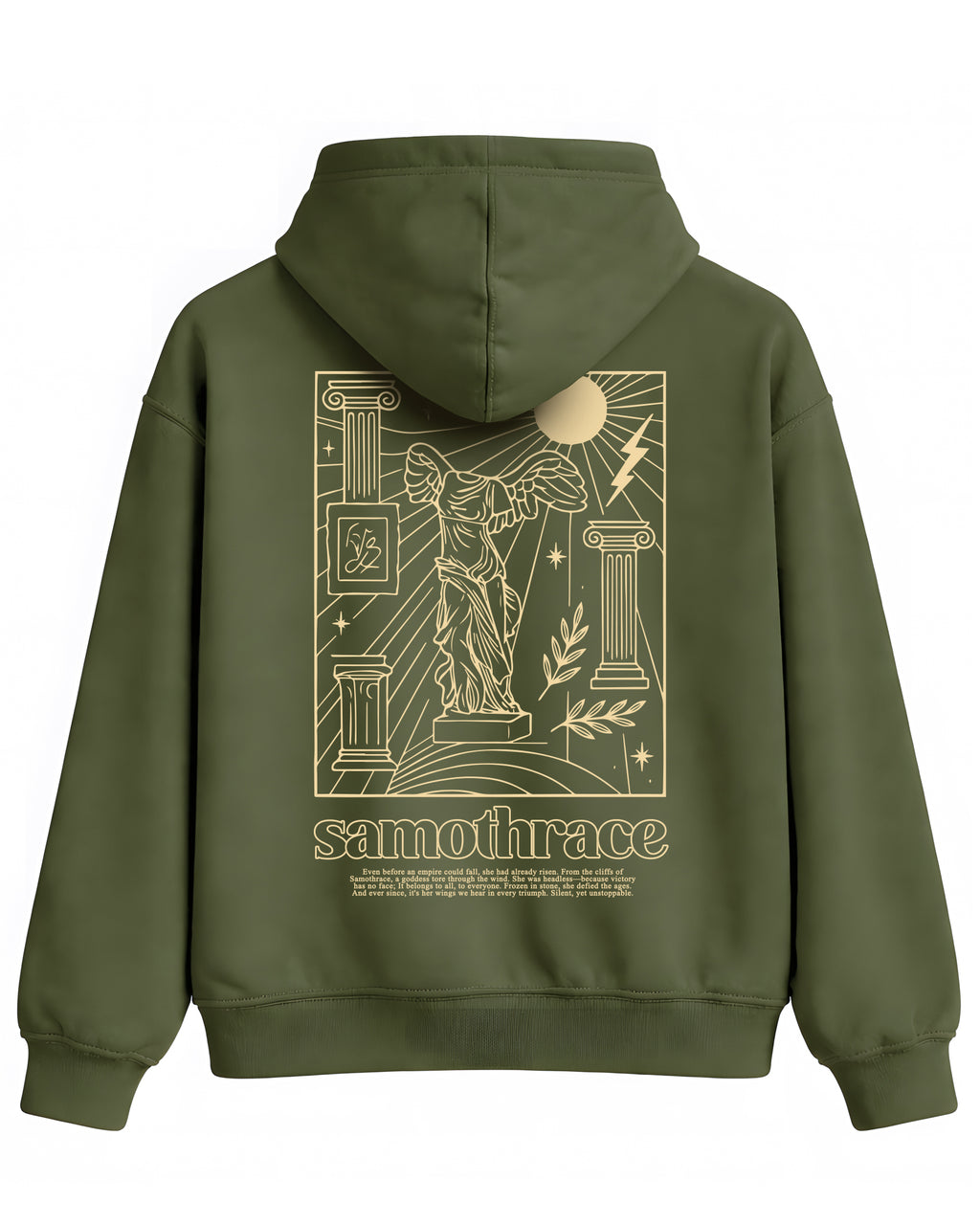 Samothrace Hoodie – Kanatlı Zafer (Nike) Heykeli Temalı Kapüşonlu Sweatshirt | Antik Sanat Unisex