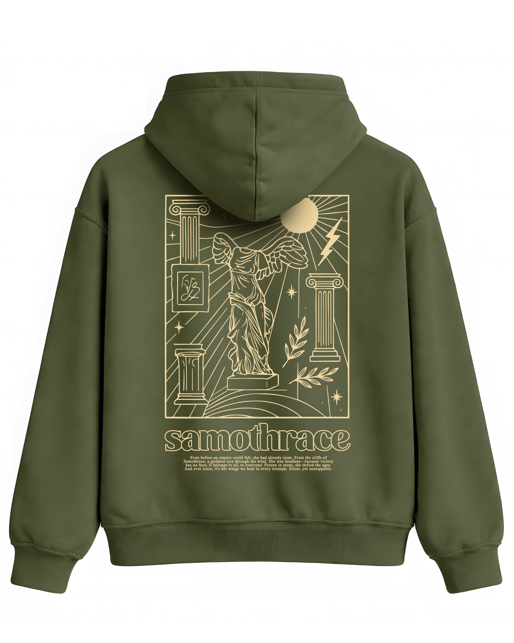 Samothrace Hoodie – Kanatlı Zafer (Nike) Heykeli Temalı Kapüşonlu Sweatshirt | Antik Sanat Unisex