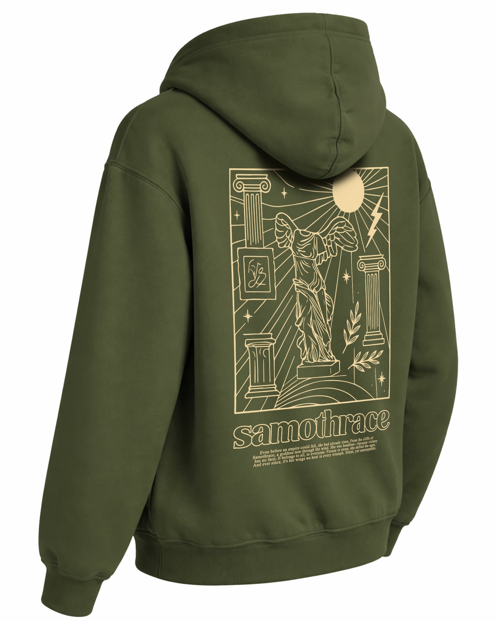 Samothrace Hoodie – Kanatlı Zafer (Nike) Heykeli Temalı Kapüşonlu Sweatshirt | Antik Sanat Unisex