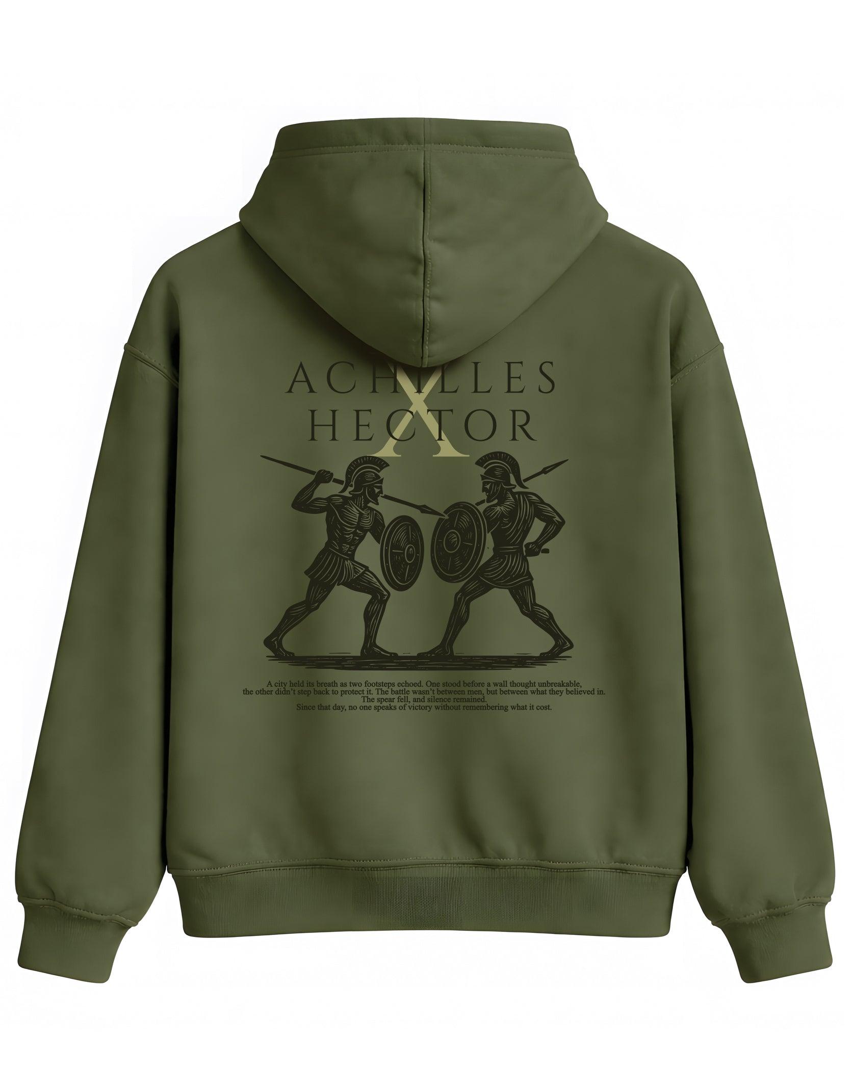 Achilles Hector Hoodie – Mitoloji Tasarım Sweatshirt | Premium Unisex Kapüşonlu - The Horda