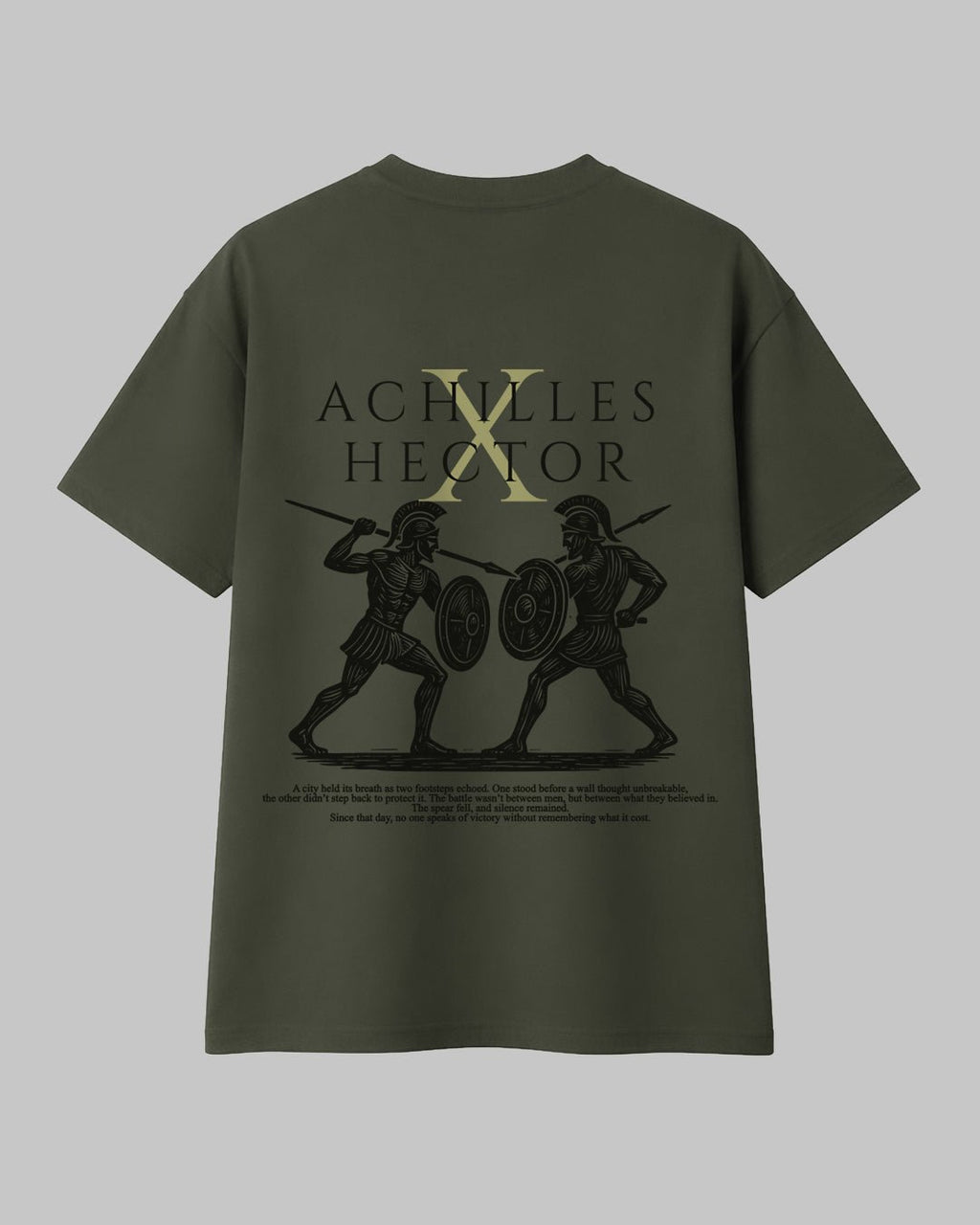 Achilles Hector – Mitoloji Tasarım Regular %100 Pamuklu Tişört - The Horda