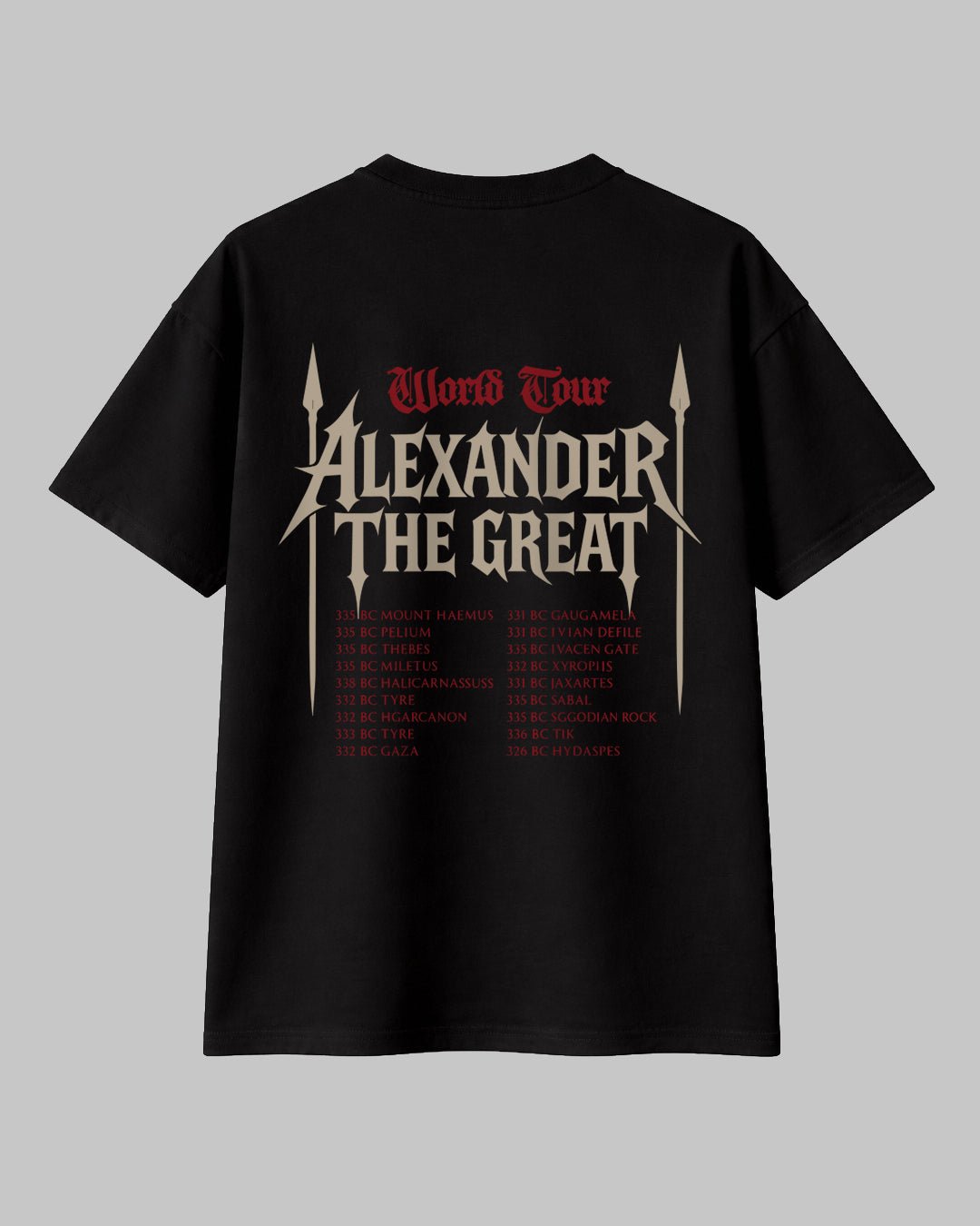 Alexander The Great Tişört – World Tour Tasarım Regular %100 Pamuklu | Antik Tarih Koleksiyon - The Horda