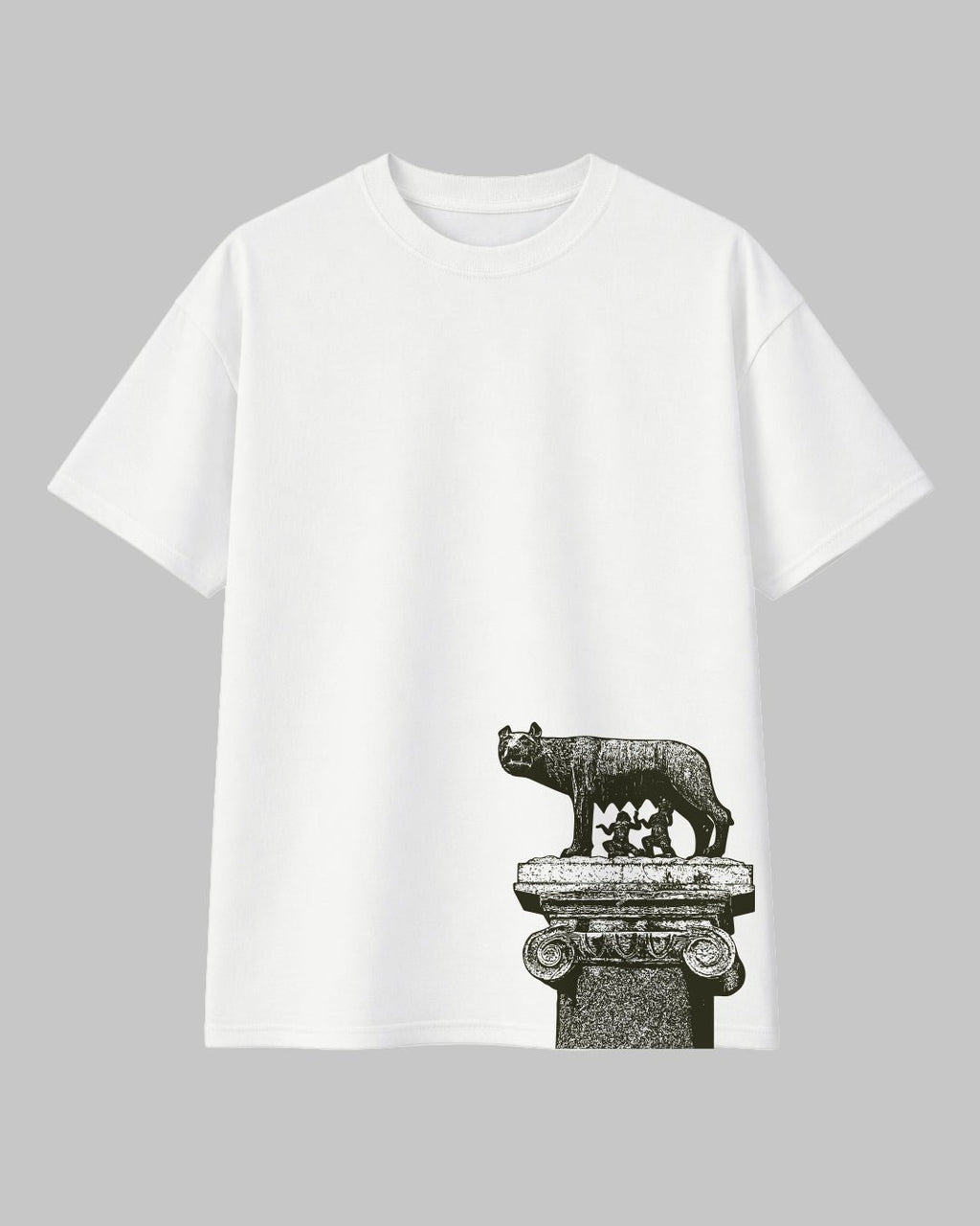 Lupa Capitolina Roma Kuruluş Efsanesi Temalı Haki Regular %100 Pamuklu Tshirt - The Horda