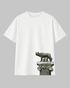 Lupa Capitolina Roma Kuruluş Efsanesi Temalı Haki Regular %100 Pamuklu Tshirt - The Horda