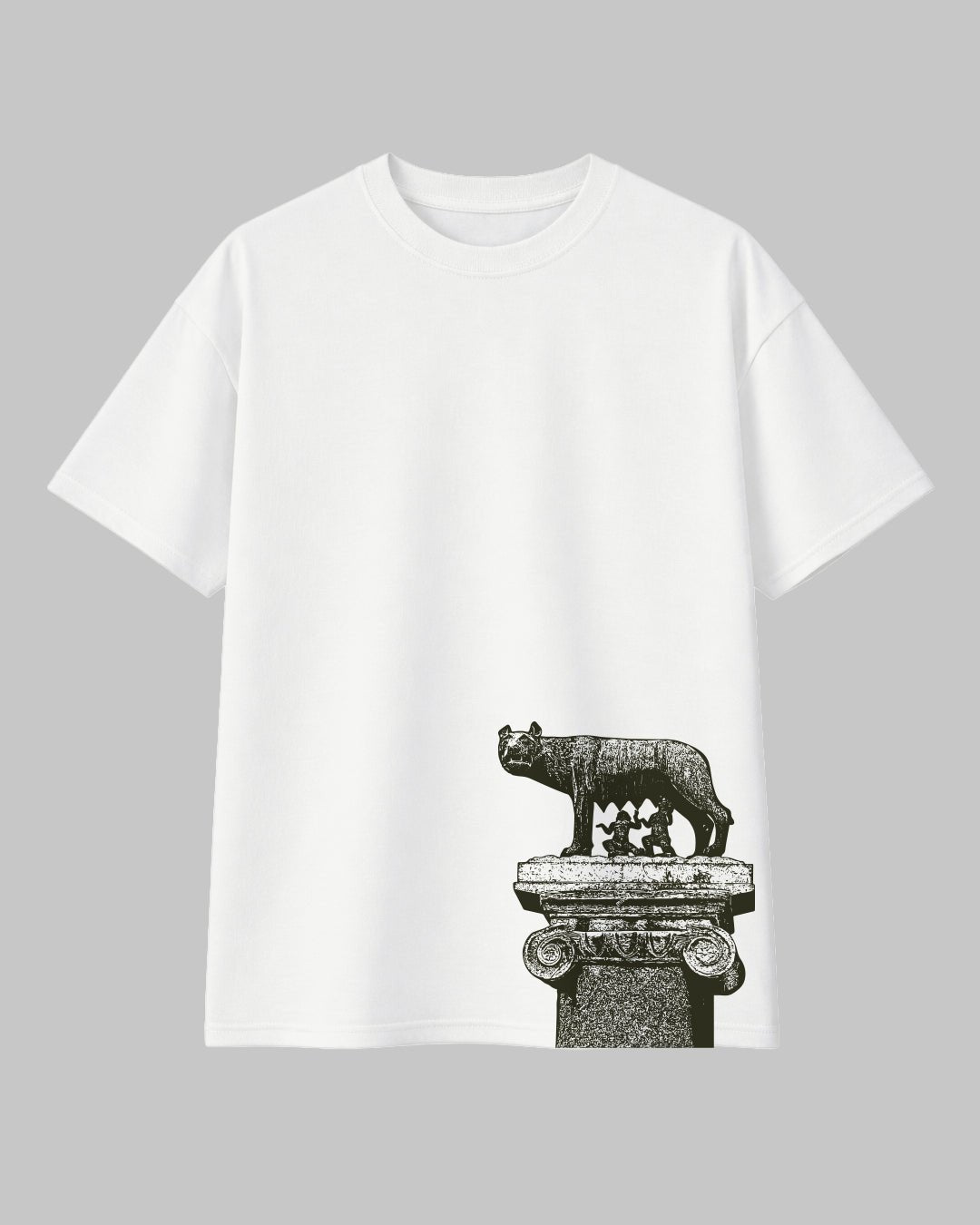 Lupa Capitolina Roma Kuruluş Efsanesi Temalı Haki Regular %100 Pamuklu Tshirt - The Horda