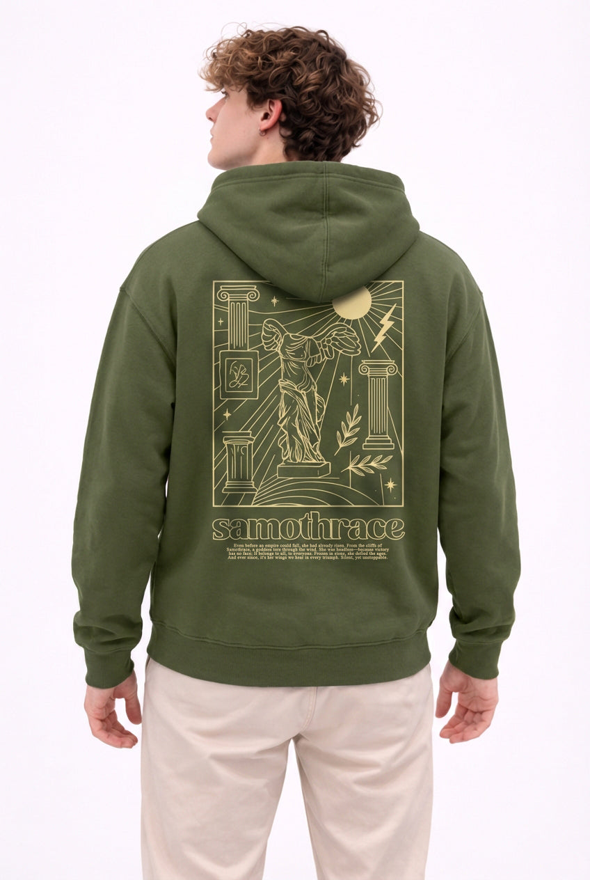 Samothrace Hoodie – Kanatlı Zafer (Nike) Heykeli Temalı Kapüşonlu Sweatshirt | Antik Sanat Unisex