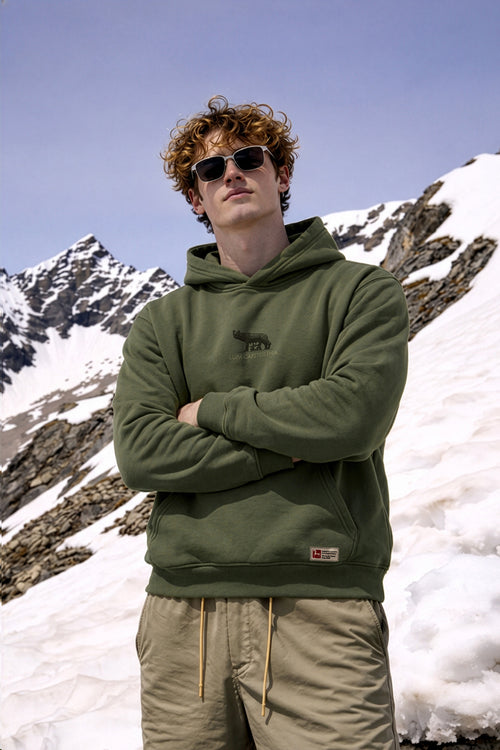 Lupa Capitolina Hoodie – Kuruluş Efsanesi Temalı Haki Kapüşonlu Sweatshirt | Unisex