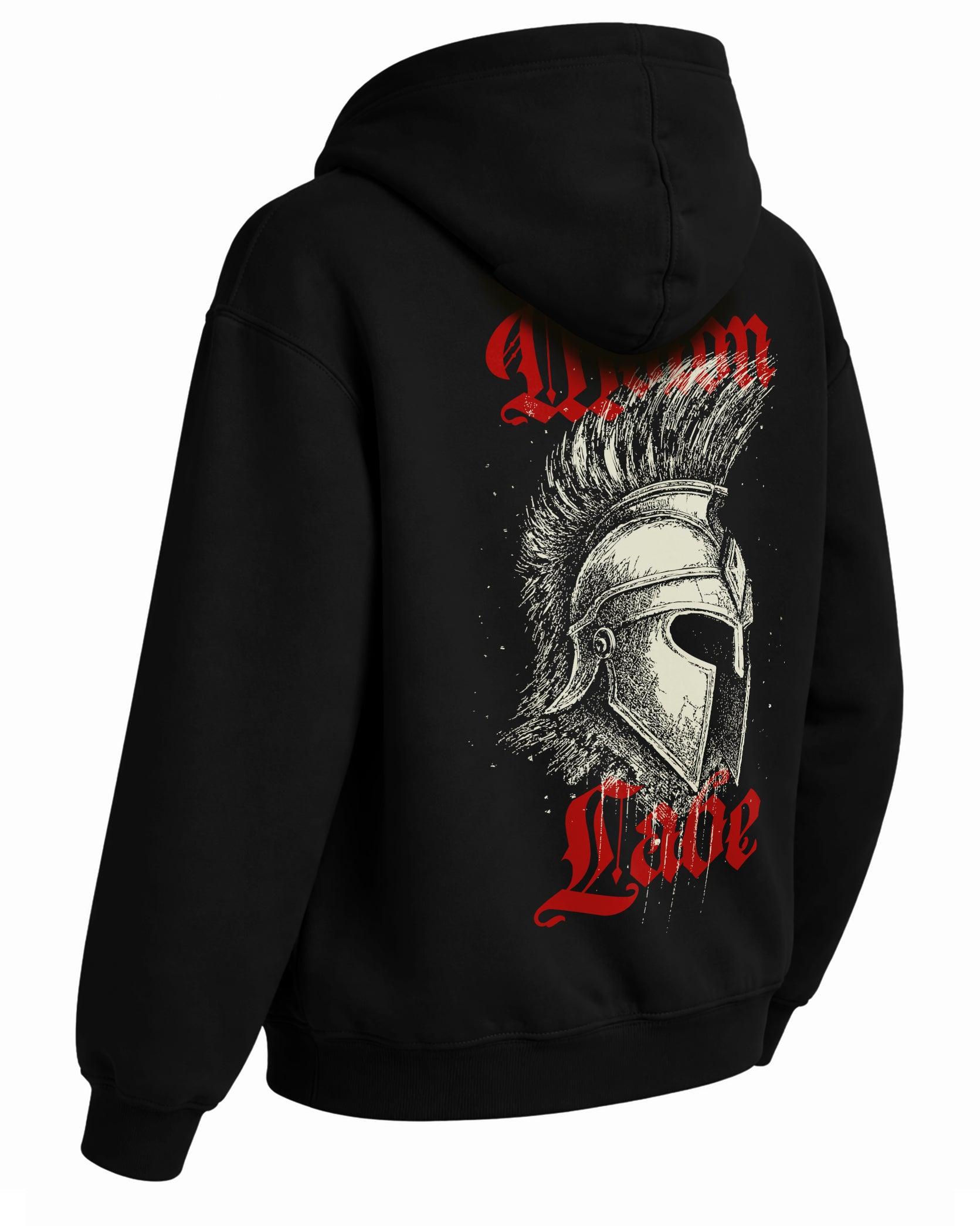 Molon Labe Hoodie – Sparta Savaşçı Temalı Siyah Kapüşonlu Sweatshirt | Unisex Premium Tasarım - The Horda