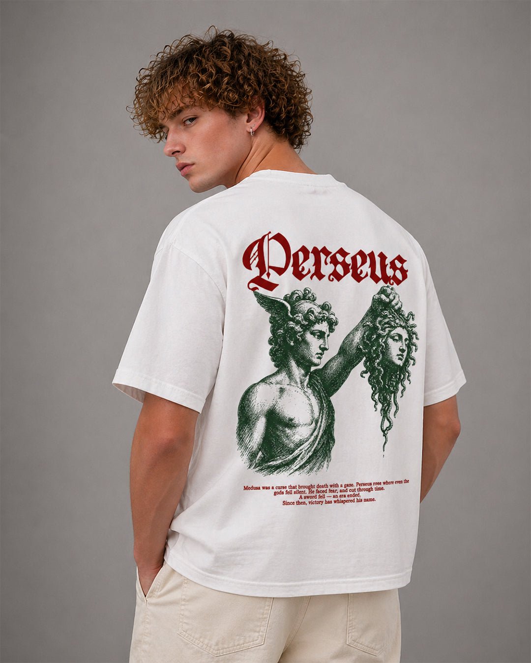 Perseus vs Medusa Tişört – Mitoloji Temalı Regular %100 Pamuk T-Shirt - The Horda
