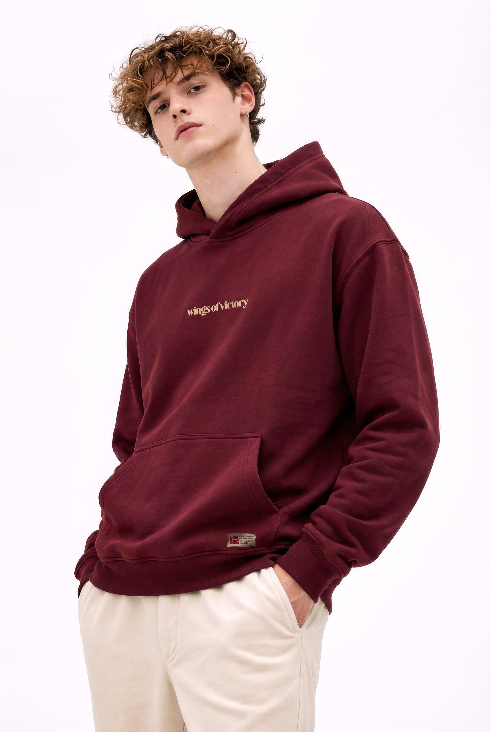 Samothrace Hoodie – Kanatlı Zafer (Nike) Heykeli Temalı Kapüşonlu Sweatshirt | Antik Sanat Unisex - The Horda