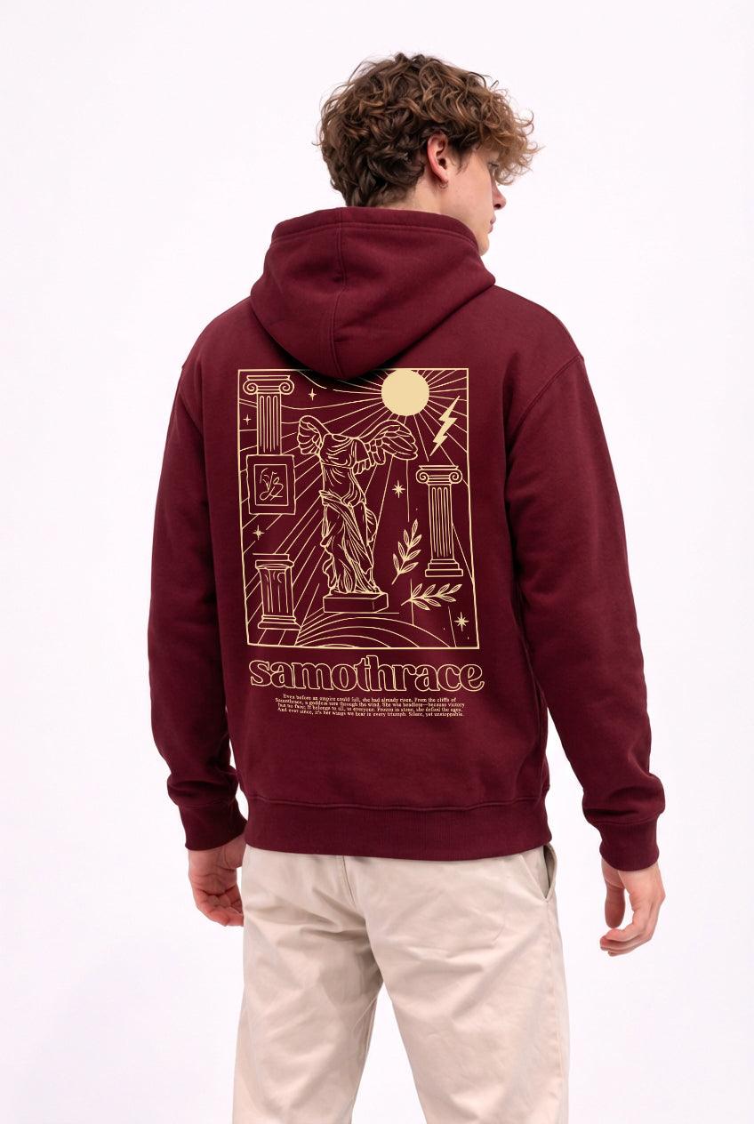 Samothrace Hoodie – Kanatlı Zafer (Nike) Heykeli Temalı Kapüşonlu Sweatshirt | Antik Sanat Unisex - The Horda