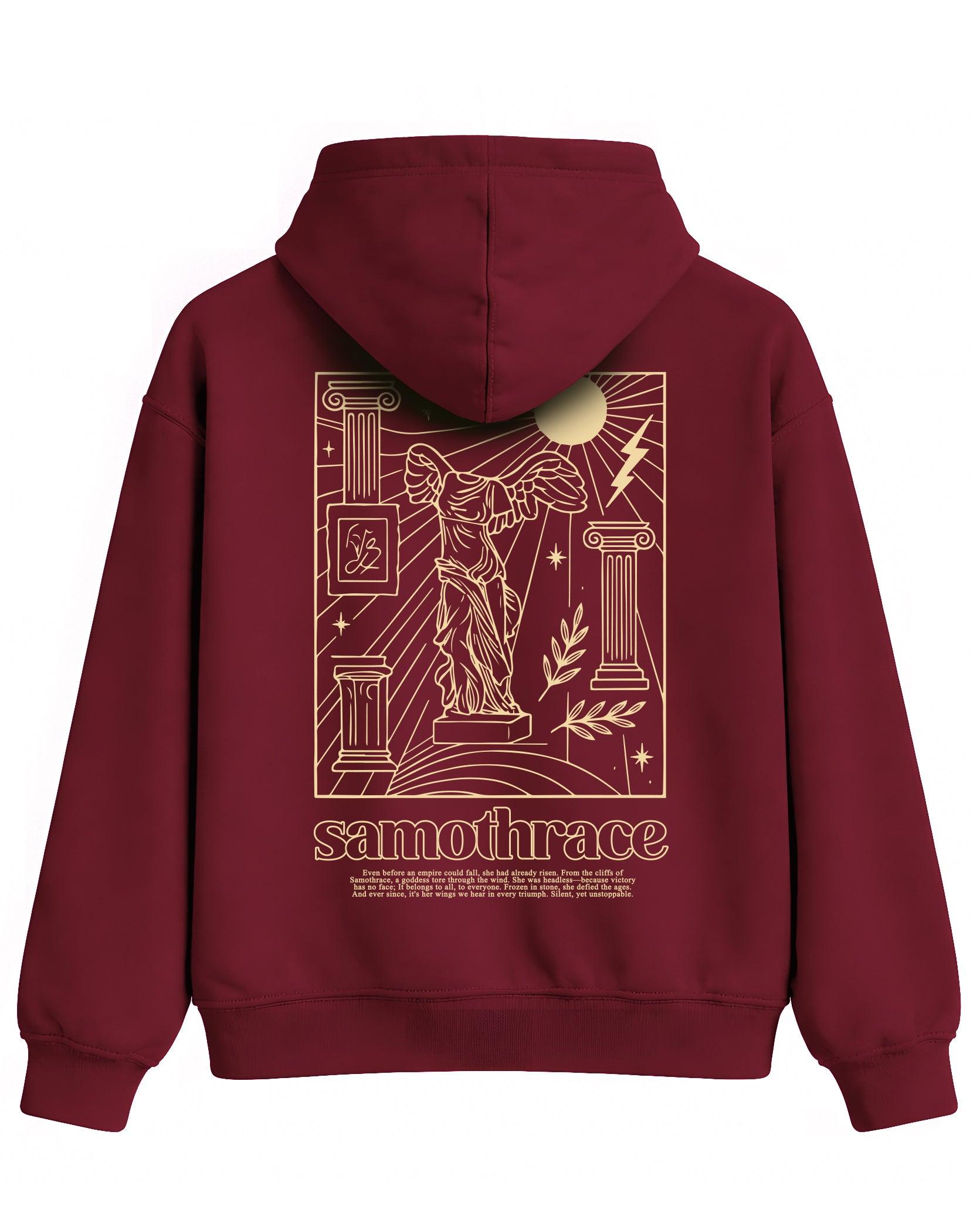 Samothrace Hoodie – Kanatlı Zafer (Nike) Heykeli Temalı Kapüşonlu Sweatshirt | Antik Sanat Unisex - The Horda