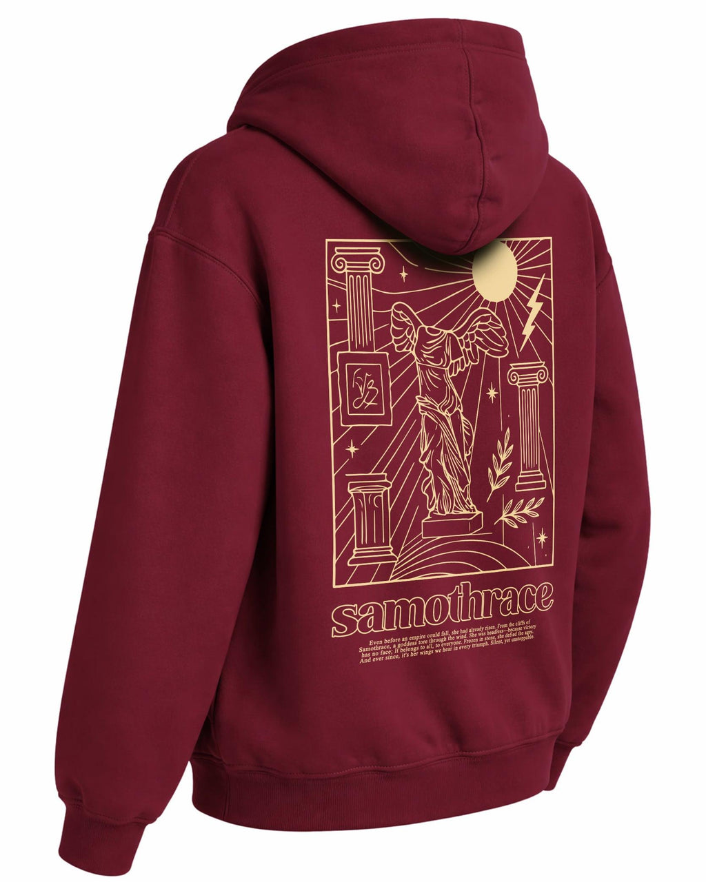Samothrace Hoodie – Kanatlı Zafer (Nike) Heykeli Temalı Kapüşonlu Sweatshirt | Antik Sanat Unisex - The Horda