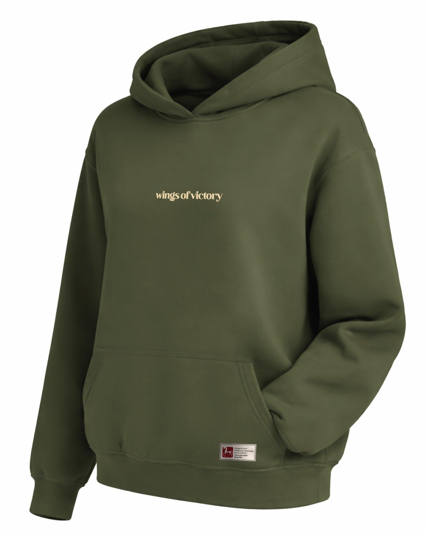 Samothrace Hoodie – Kanatlı Zafer (Nike) Heykeli Temalı Kapüşonlu Sweatshirt | Antik Sanat Unisex - The Horda