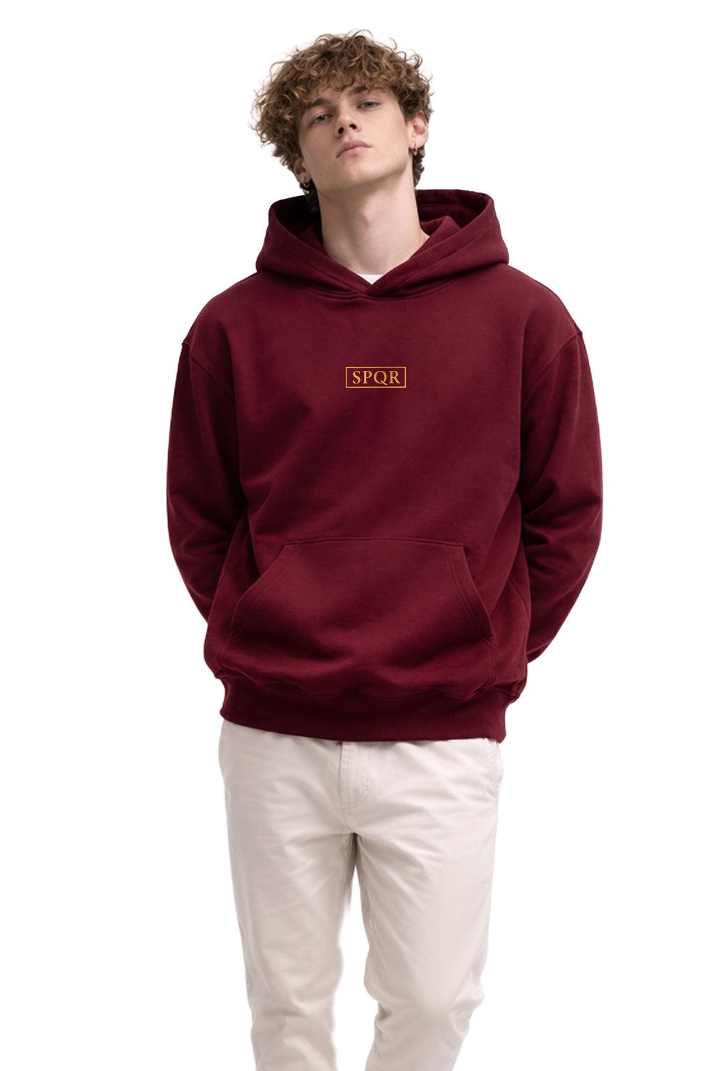 SPQR Hoodie – Roma Kartalı ve İmparatorluk Amblemi SPQR Temalı Kapüşonlu Sweatshirt | Unisex - The Horda
