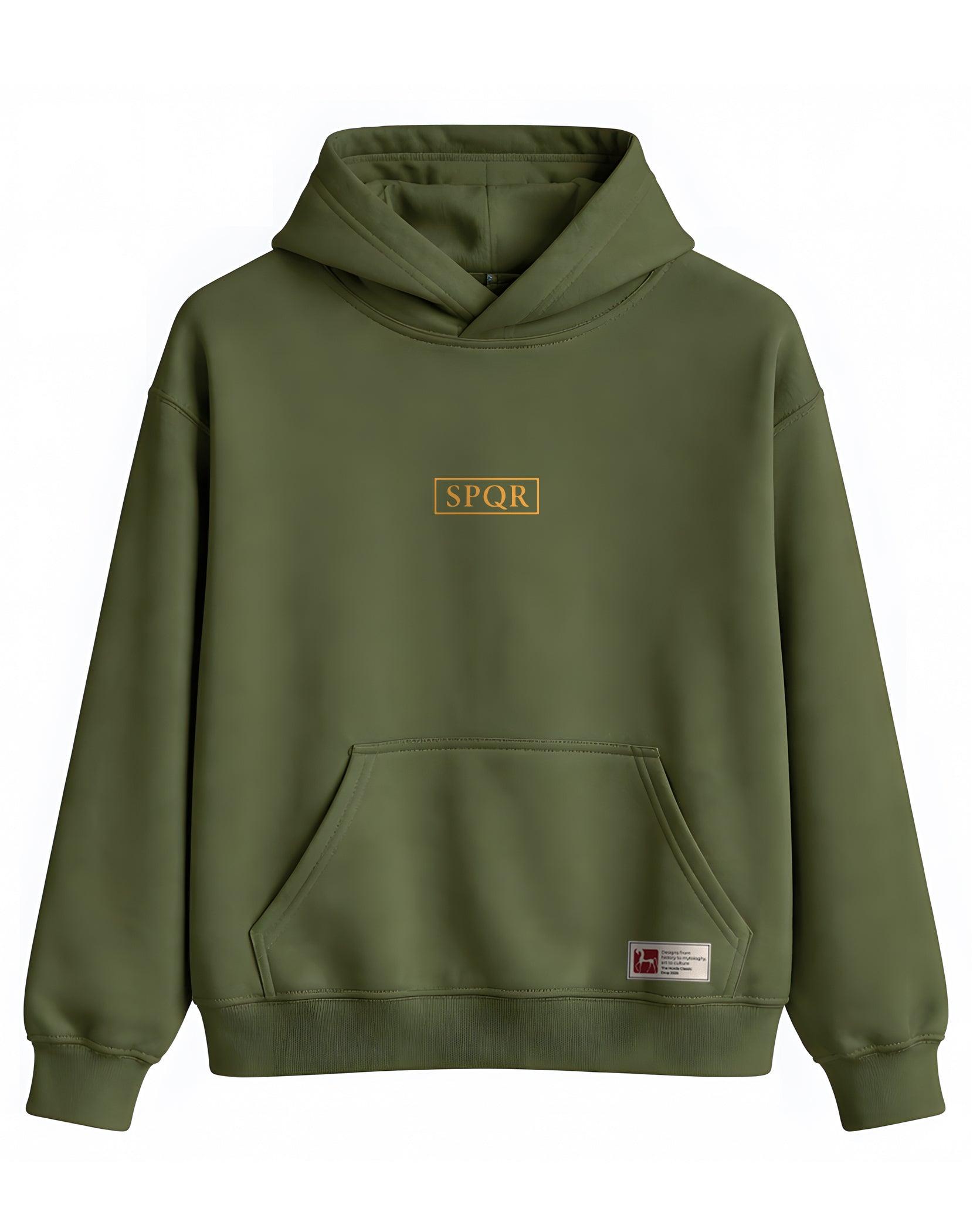 SPQR Hoodie – Roma Kartalı ve İmparatorluk Amblemi SPQR Temalı Kapüşonlu Sweatshirt | Unisex - The Horda