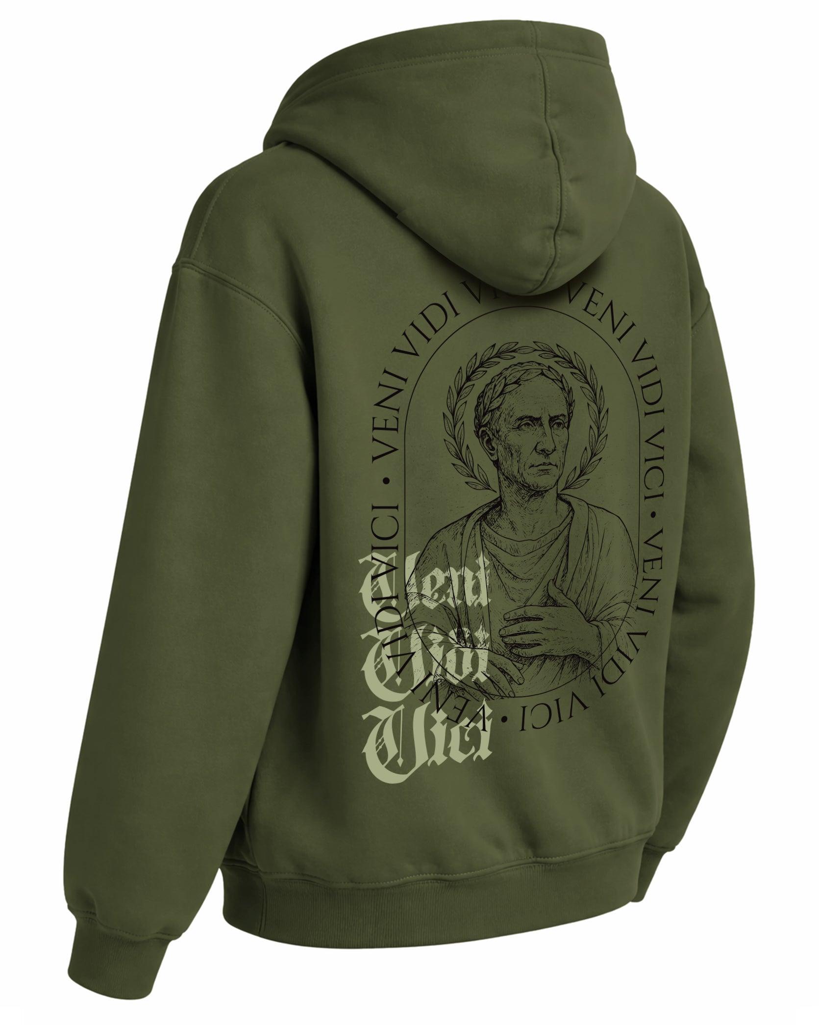 Veni Vidi Vici Hoodie – Julius Caesar Sözü Temalı Kapüşonlu Sweatshirt | Antik Roma Unisex - The Horda