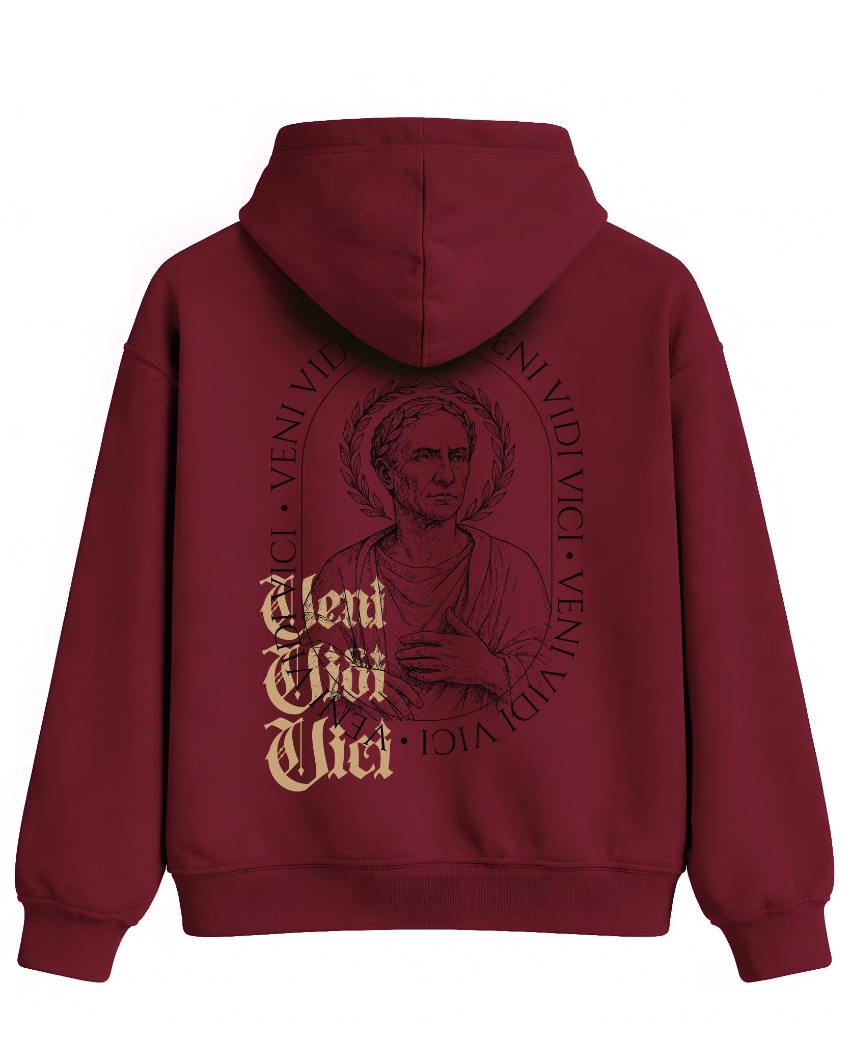 Veni Vidi Vici Hoodie – Julius Caesar Sözü Temalı Kapüşonlu Sweatshirt | Antik Roma Unisex - The Horda