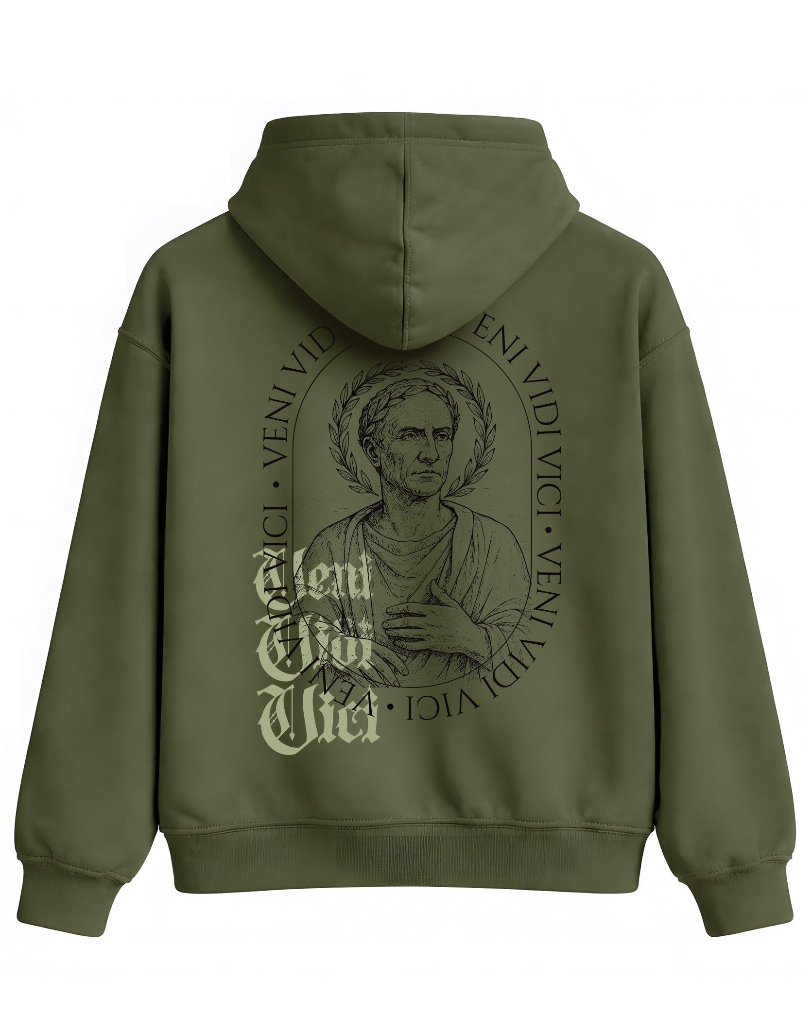 Veni Vidi Vici Hoodie – Julius Caesar Sözü Temalı Kapüşonlu Sweatshirt | Antik Roma Unisex - The Horda